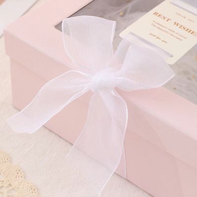 White Gift Set Box Transparent PVC  Birthday Box With Silk