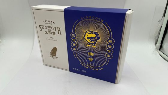 Custom Printing High Quality Elegant Luxury  Hot Stamping White Ivory Packaging Paper Gift Box Of Cookie With Sleeve