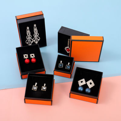 Orange Earrings Necklace Jewelry Ornament Box Brooch Ring Gift Wrap Box