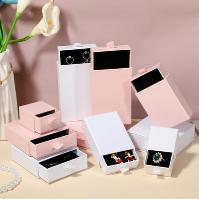 Biodegradable 5*5*3.5cm Jewelry Packaging Box Sliding Ring Earring Necklace Set 2mm
