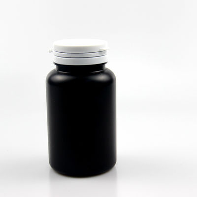 4oz 5oz 6oz 8oz Empty Black HDPE Tablet Capsule Bottle with Pull-Ring Flip Cap Customized Colors and Durable Material