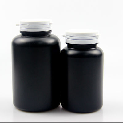 4oz 5oz 6oz 8oz Empty Black HDPE Tablet Capsule Bottle with Pull-Ring Flip Cap Customized Colors and Durable Material