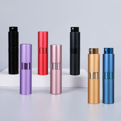 Aluminum Collar 5ml 8ml 10ml Mini Empty Sample Vials Glass Spray Perfume Bottle with Glass Laser Engraved Surface and Box