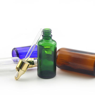 Frosted Blue Glass Cosmetic Face Serum Bottles Custom Empty Luxury Hair Essential Oil Dropper Bottle with Box Sample Free