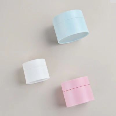 5g 10g 20g 30g 50g Empty Pink Double Wall Matte Face Cream Frosted Lip Balm Container PP Cosmetic Plastic Jar with Lid