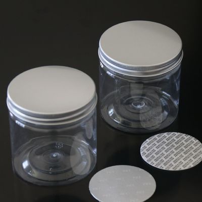 PET Food 100ml 150ml 250ml 300ml 16oz 32oz Amber Black PET Plastic Cosmetic Cream Jar with Aluminum Lid and Durable