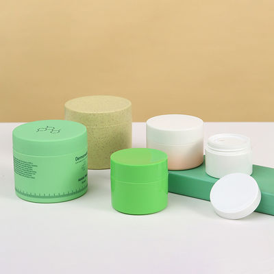 Wheat Biodegradable Cosmetic Containers Recyclable 100% PCR PLA Material Straw Cream Jar Green 2oz 3oz 8oz Free Samples