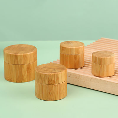 Bamboo Cap Skincare Body Lotion Cosmetic Packaging 30g 50g 100g Glass Empty Container Frosted Cream Jars for Cosmetic
