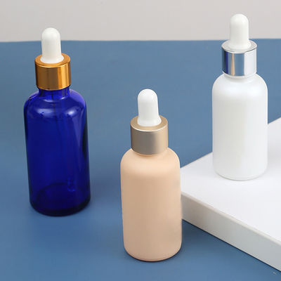 Luxury Glass Collar 5ml 10ml 15ml Hair Oil Essential Oil Perfume Oil Frosted Pink Dropper Bottle With Rose Gold Top