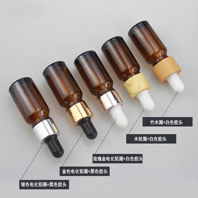 Luxury Glass Collar 5ml 10ml 15ml Hair Oil Essential Oil Perfume Oil Frosted Pink Dropper Bottle With Rose Gold Top