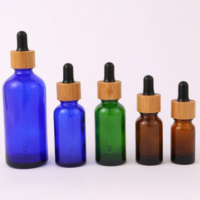 Essential Oil Frosted Bamboo Dropper Glass Bottle in 1oz 2oz 5ml 15ml 30ml with Easy and Cosmetic Serum Box