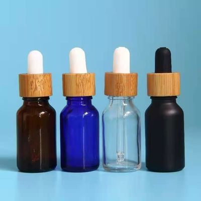 Essential Oil Frosted Bamboo Dropper Glass Bottle in 1oz 2oz 5ml 15ml 30ml with Easy and Cosmetic Serum Box