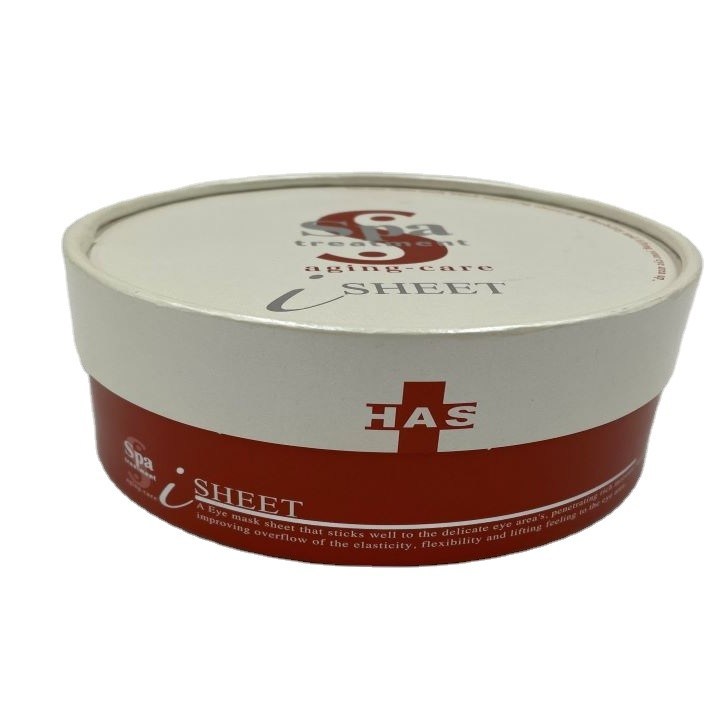 UV Coating Gold Foil Round SPA gift box White Tube Gift Box