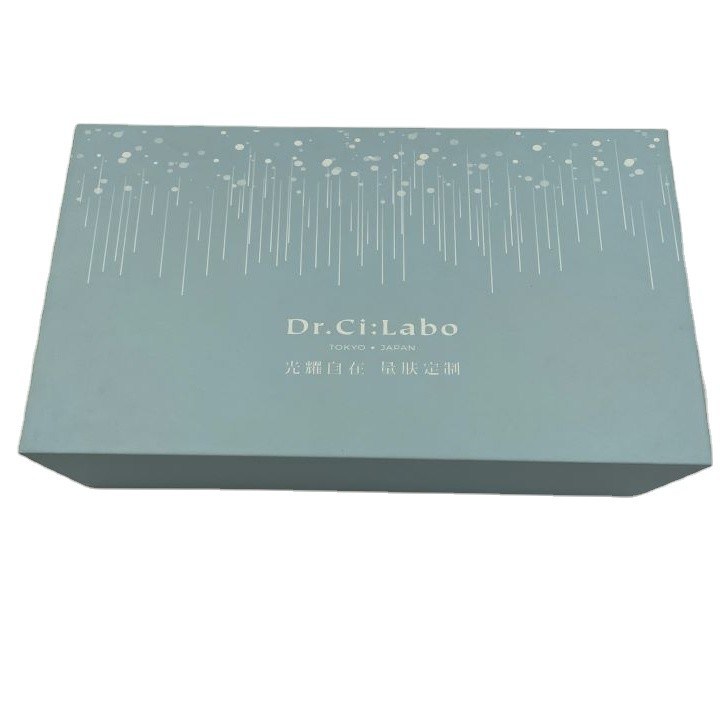 Cosmetic Packaging Box Blue   Flap Lid Packaging Cardboard  Custom Magnetic Closure Gift Box