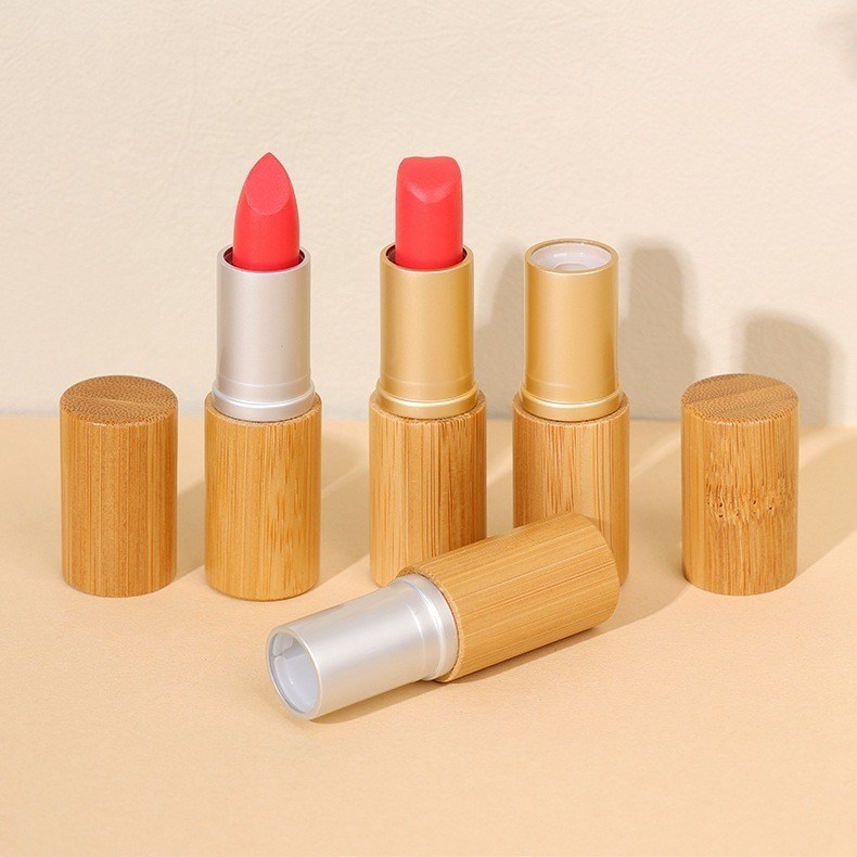 Custom Logo Bamboo Twist up Lipstick Tubes 5g Eco Friendly Empty Mini Unique Lip Balm Tube with Customized Accepted