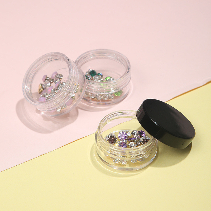 Acrylic 5g 10g 15g 20g 30g Clear Loose Powder Jar Container with Black Lid Customized Colors Eco Friendly Industrial Cosmetic